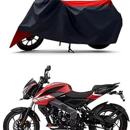 All Season Protection Bike Cover for Bajaj Pulsar NS 125 BS6 Bike Cover with Water-Resistant and Dust Proof Premium 190T Fabric_ Red Stripe-image-67
