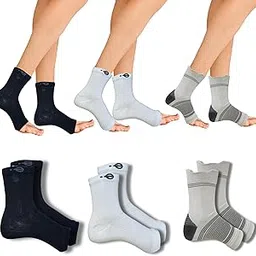 Ecosync Open Toe Bamboo Cotton Neuropathy Compression Socks (Combo Pack of 3: Black + White + Classic Trio) – Moisture-Wicking, Breathable, Diabetic & Neuropathy Pain Relief,Unisex, Eco-Friendly.-picture-37