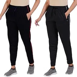 feel track Women Cotton Regular Fit Track Pants (Pack of 2)-picture-18