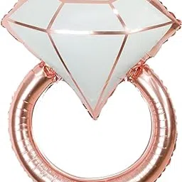 Propsicle Bachelorette Party Foil Diamond Ring Balloon Pack of 1 Rose Gold 36" Inch Large Bridal Shower Bride to Be Decoration Haldi Ceremony Accessories-picture-27