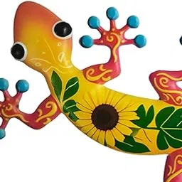 TRENDYNEST Gecko Wall Decor Farmhouse Fence Office Lawn Outside Corridor Gecko Wall Art Yellow| Decorative Figurine | Home Decor Idol | Showpiece-picture-18