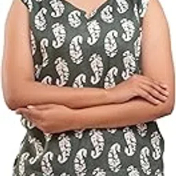 lakese Women's Cotton Printed Night Suit Set of Top & Shorts Sleeveless Women's Lounge Wear Set-picture-30