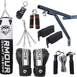 IWIN Our White PU Punch Bag for Boxing Training, UnFilled Heavy Bag Set with Punching Gloves, Chain, Wall Bracket, Great for Grappling, MMA, ickboxing, MuDay Thai, arate, BJJ & Taekwondo (4 Feet)-picture-31