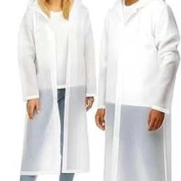 hellypo Waterproof Unisex Rain Coat Hooded Full Sleeves Outdoor Men, Women, Boys & Girls Rainwear Poncho Raincoat for Camping, Hiking & Travelling (White) (Pack of 1)-picture-17