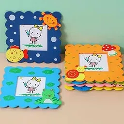 Wooden Cute Photo Frame Birthday Return Gift for Kids/Children/Girls/Boys in Bulk Multi-color (Pack Of 3)-image-14
