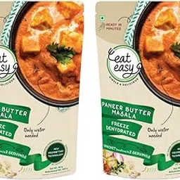 Eat Easy Ready To Eat Paneer Butter Masala, 80gm of 1 Pack, Instant Food, Indian Meal, Travel Food, No Preservatives, No Added Artificial Colours & Flavours, Just Add Water and Cook (Pack of 2) image 1