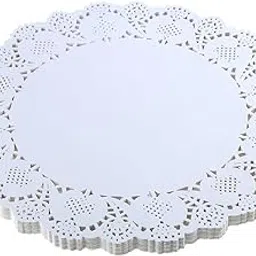 BIG BOX 10.5, 100 Pieces Lace Doilies Paper Decorative Round Placemats Bulk, Table Runner, Cake Box Liners for Cakes, Desserts, Baked Treat Display, Ideal for Weddings, Tableware Decoration-image-9