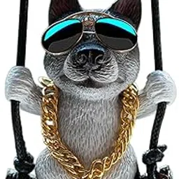 THE STYLE SUTRA Rearview Mirror Decorations Cute Swinging Pug Car Mirror Hanging Accessories Style F-image-93