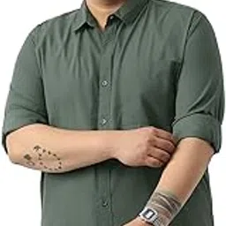 urbano plus Men's Cotton Full Sleeve Regular Fit Casual Solid Shirt-picture-15