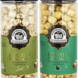 Wonderland Foods 200g (100g X 2) Roasted & Flavoured Makhana (Foxnut) Wasabi & Mint Chatpata Foxnut Jar Combo Pack-picture-12