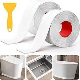 Digtokore Self-Adhesive Sealing Tape, 2 Rolls Joint Sealing Tape, Shower Sealing Tape, PVC Sealing Strips, Waterproof Tape, Sealing Tape for Kitchen, Bathroom, Toilet, Wall Corner-picture-22