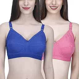 elina Women's Cotton Non Padded Wire Free Regular Bra Multicolored image 1
