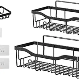 THE STYLE SUTRA Bathroom Storage Shelf Modern Wall Mounted Shower for Kitchen Washbasin Dorm 3 Piece-image-87