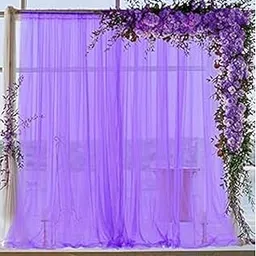 FI - FLICK IN 1 Pcs Purple net Curtain Cloth for Decoration Backdrop for Birthdays, Christmas, Anniversary, Baby Shower, Photo Shoot, Wedding Party, Stage Background(Pack of 1)-image-42