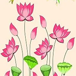 GRAC Pink Lotus with Parrot Backdrop Cloth for Festive Decoration Curtain Washable Fabrik (Hight 8 FEET and Width 5 FEET) Washable Fabrik (Pink)-picture-15