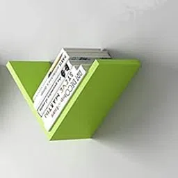 Wooden Wall Shelve Mounted Shelves Home decore/V Shelf/Hanging Rack/Book Shelf (Green)-image-33