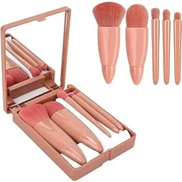 NIV Creation Mini Makeup Brush Kit | 5-Piece Portable Square Makeup Brush Set with Built-in Mirror | Travel-Friendly Cosmetic Brushes for Foundation, Eyeshadow, Blush & Powder | Compact & Multi-Functional-picture-46