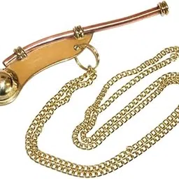ART N CRAFT Boatswain (Bosun) Whistle Pipe with Chain- Brass Whistle -Antique Whistle -Vintage Brass Whistle -Acme Brass Whistle -Pirate Sports Fitness & Outdoors Car Bike Cycle Gold Whistle,cotach-picture-25