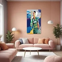 DesignSkinz Wall Art | Matte Printed Sun-board | Home Decor for Living Room, Bedroom, Office, Study, Shelf (14x22inch) - Faf Du Plessis South African Captain-picture-49