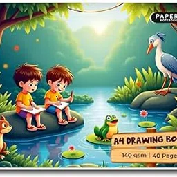 PaperO A4 Drawing Book for Kids – 40 Natural Shade Blank Pages | 29.7 x 21 cm | Plain Sketch Book for Students, Artists & Children | Ideal for Sketching, Coloring & Painting (Kids Jungle Theme)-picture-21