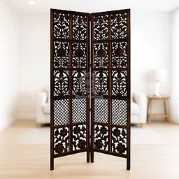 AS Wooden Handicraft Wooden Partition for Living Rooms Wall Dividers,Screen Separator Room Divider for Hall Wall Panels for Pooja Room/Kitchen/Bedroom/Office/Restaurant 6 Feet (Brown) (2 Panel)-picture-17