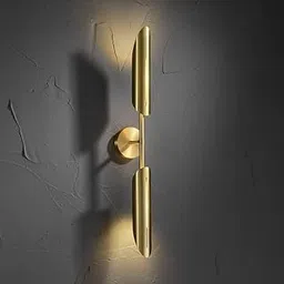 Modern Wall Sconce Light, Sleek Gold Metal Design with Curved Cylindrical Fixtures, 3-Color (Warm, Natural, Cool), Indoor Wall Lamp for Living Room, Bedroom & Office Decoration-picture-56