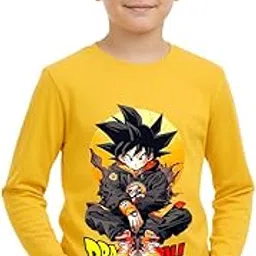 Dragon Ball Goku Streetwear Printed Cotton Full Sleeve T-Shirt for Kids-D5-picture-11