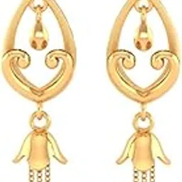 p.c. chandra jewellers Womens 22KT (916) Yellow Gold Heart Shaped Drop Earrings - 1.45 Grams-picture-22