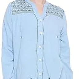 Cotton Embroidery Detailed Rust Top-image-19