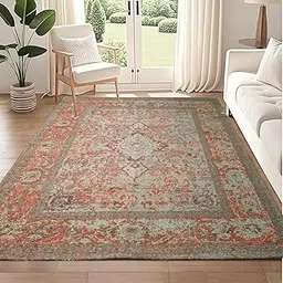 SAJAVAT HOME Cotton Printed Floor Rug | Soft and Durable Indoor Carpet for Living Room, Bedroom, Kitchen, and Home Decor | Green Multi Printed All-Season Area Rug | 4x6 Feet (48x72 Inches) | Pack of 1-image-79