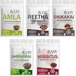 Devkund Organic Whole Dried Combo Pack - Amla, Bhringraj, Shikakai, Reetha & Hibiscus I 100g Each, 500g Total-picture-45