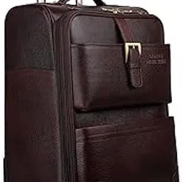 dorper moneyhill DORPER Money Hill Leather 44 litres Laptop Business Roller 18 inch Trolley Travel Bag for Men Cabin Size (3.5Kg) (Brown, Leather)-picture-15