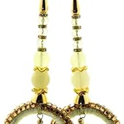 shining star Trendy and Ethnic Ring shape Handmade Latkan Crafted with silk thread and golden pearls best for Women's Ethnic Work Hanging Latkan for Saree Blouse Dupatta Lehenga Gowns (Set of 1 Pairs)-picture-16