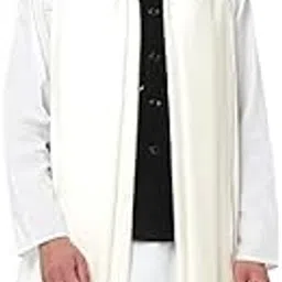 Men's Traditional Embroidered Soft Wool Shawl, Brown, 80L X 30W Inch, UPF 30 Protection-picture-45