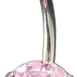fensir Non-Allergic Stainless Steel Belly Button Ring | Thick Rod with Round Double Zircon, Non-Fading Clip-picture-33