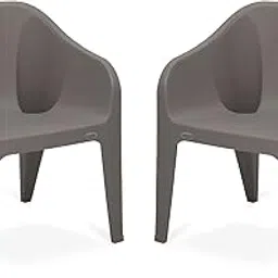 SkyGlamour Supreme Futura Stacking Designer Plastic Chair for Home, Restaurants, Cafeterias and Outdoor Area | Plastic Chair Set of 2 |Color: Champagne; Set of 2 Chair-picture-18