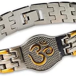 japam Gold Plated Om DuoTone Serenity Bracelet – 8 Inches Length-picture-46