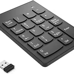MT-VIKI USB Bluetooth Wireless Numeric Keypad 2.4G Ghz 18 Key Portable Keyboard Number pad Work with PC Laptop Computer Tablet Smartphone. Numpad Ideal for Office Use\-image-2