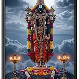 Framingo Home Decor Frames - Sri Venkateswara Swamy Hindu Modern Picture Frame Paintings for Kitchen, Office, Dining, Living Room Decoration (12inchx18inch,Framing with Leminated Poster),FRMNGHIND1C-picture-18