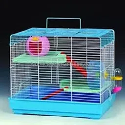 Lovely PET'S Kingdom- Cage/Playhouse for Dwarf Hamster/Gerbil/Mice with a foodcup,Water Bottle,Exercise Wheel with Spacious one Slide cage with House (43 x 26 x 36 CMS )- [ Colors May Vary] M033-picture-18