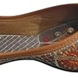 kingstep Women's Women Ethnic Rajasthani Embroidered Jutti | Traditional Handcrafted Mojari Flat Shoes | Vibrant Thread Work | Jutti for Salwar Suit, Kurti, Lehenga, Saree (Grey)-picture-32