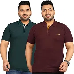 inkkr Plus Size Men's Regular Fit Solid Polo Tshirt-picture-45