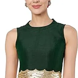 studio rasa Women's Dupion Sequin Embellished Crop Top for Wedding Festive-picture-27
