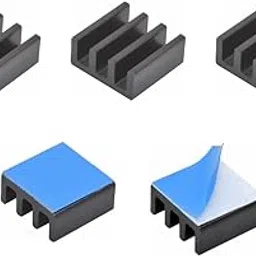 CentIoT - 11X11X5MM Aluminium Heatsink (Straight Fins Anodised Black with Double Sided Thermal Sticker)-picture-13