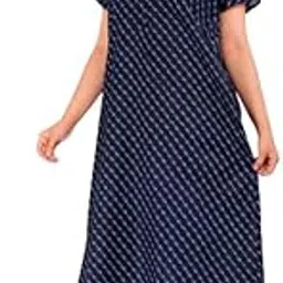 Women's Pure Cotton Nightwear Casual Nighty (Nighty-1115 XL) Blue-picture-27