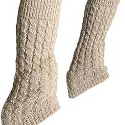 THE STYLE SUTRA Ice Skating Leg Warmers High Footless for Women Over The Boot Workout Beige-picture-38
