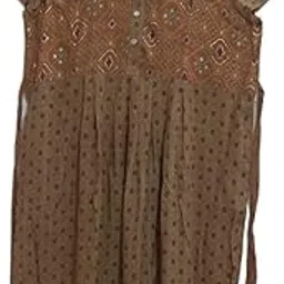 02 Chunri Print Short Nighty Golden Yellow 1 Rayon Cotton-picture-49