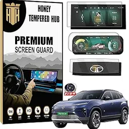 HONEY TEMPERED HUB ( 4 PACK ) Screen Guard For NEW TATA HARRIER EV 2025 / 14.5 INCH INFOTAINMENT + 10.25 INCH INSTRUMENT CLUSTER + STEERING + GEAR KNOB Protector / EMPOWERED 75 / Anti Scratch / harrierev2025 Car Display Accessories [Not Tempered Glass]-image-76