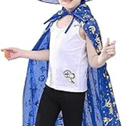 YUPPIN Witch/Wizard Cape with Hat for kids – Halloween Fancy Dress Costume for Boys & Girls (3–10 Years)-image-9