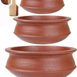 Craftsman India Online Clay Biryani Handi|Pot For Cooking&Serving Combo (7 Liter,Red) (Earthenware),Uncoated-picture-68